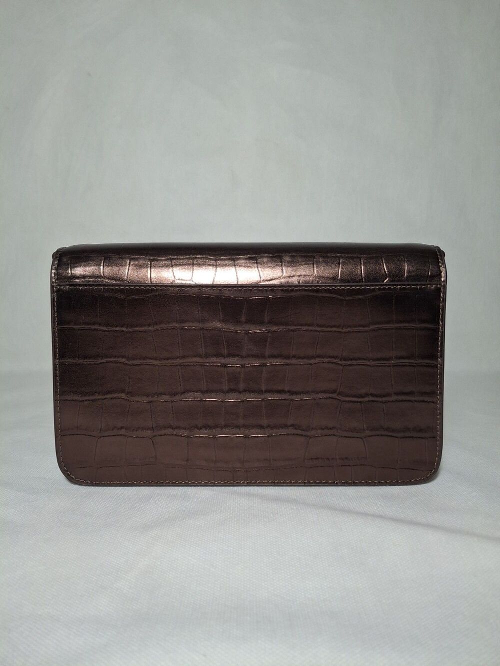 Kate Spade Madison Croc Embossed Willow Medium Convertible Crossbody Brown - Picture 3 of 8
